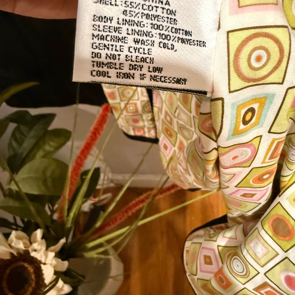 Talbots Black Coat Jacket With Vibrant Patterned … - image 6